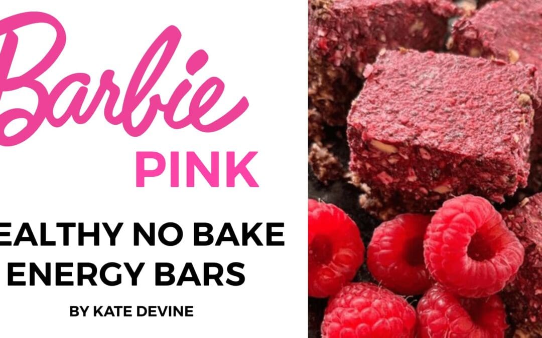 KATE DEVINE’S: Pink NO BAKE RASPBERRY & CHOCOLATE ENERGY BARS