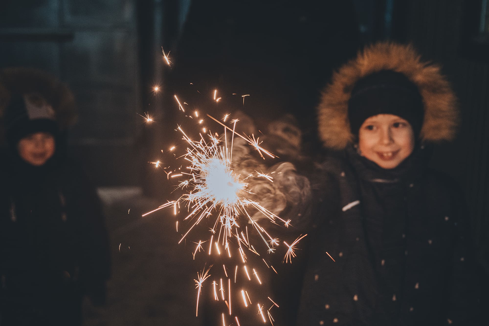 kids with sparklers