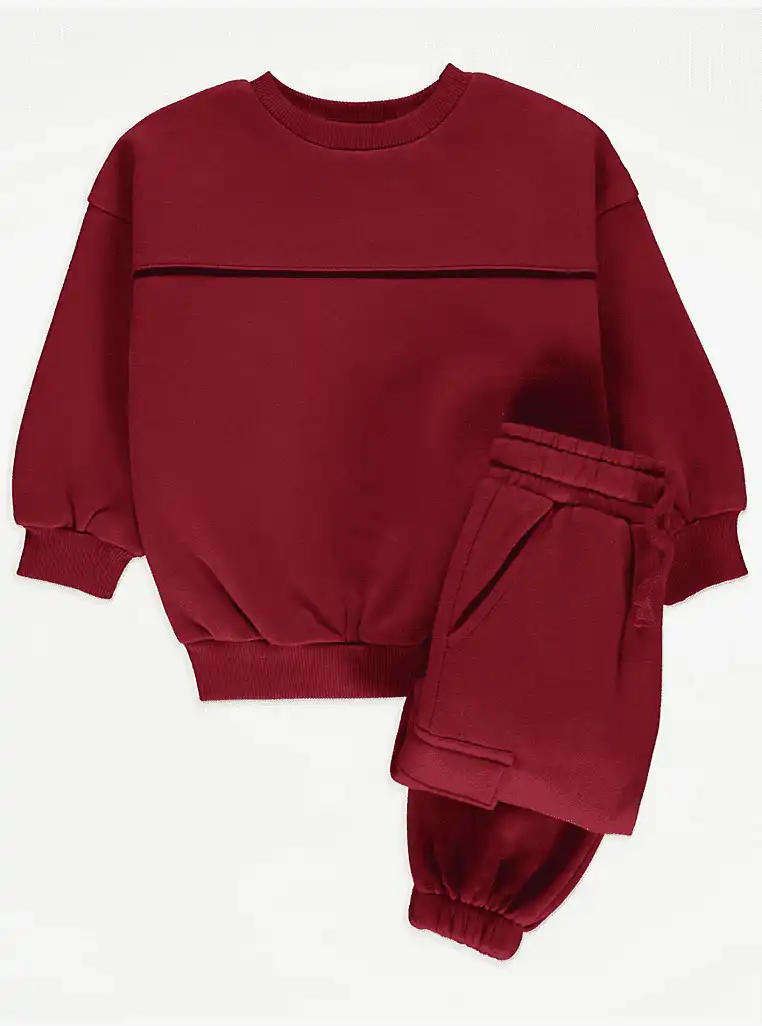 Asda Berry Sweatshirt and Cargo Joggers Set