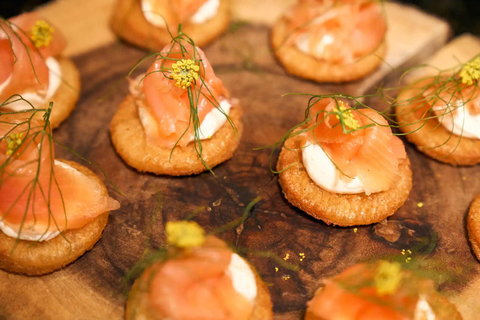 Garlic Salmon and Cream Cheese Fried Toasts