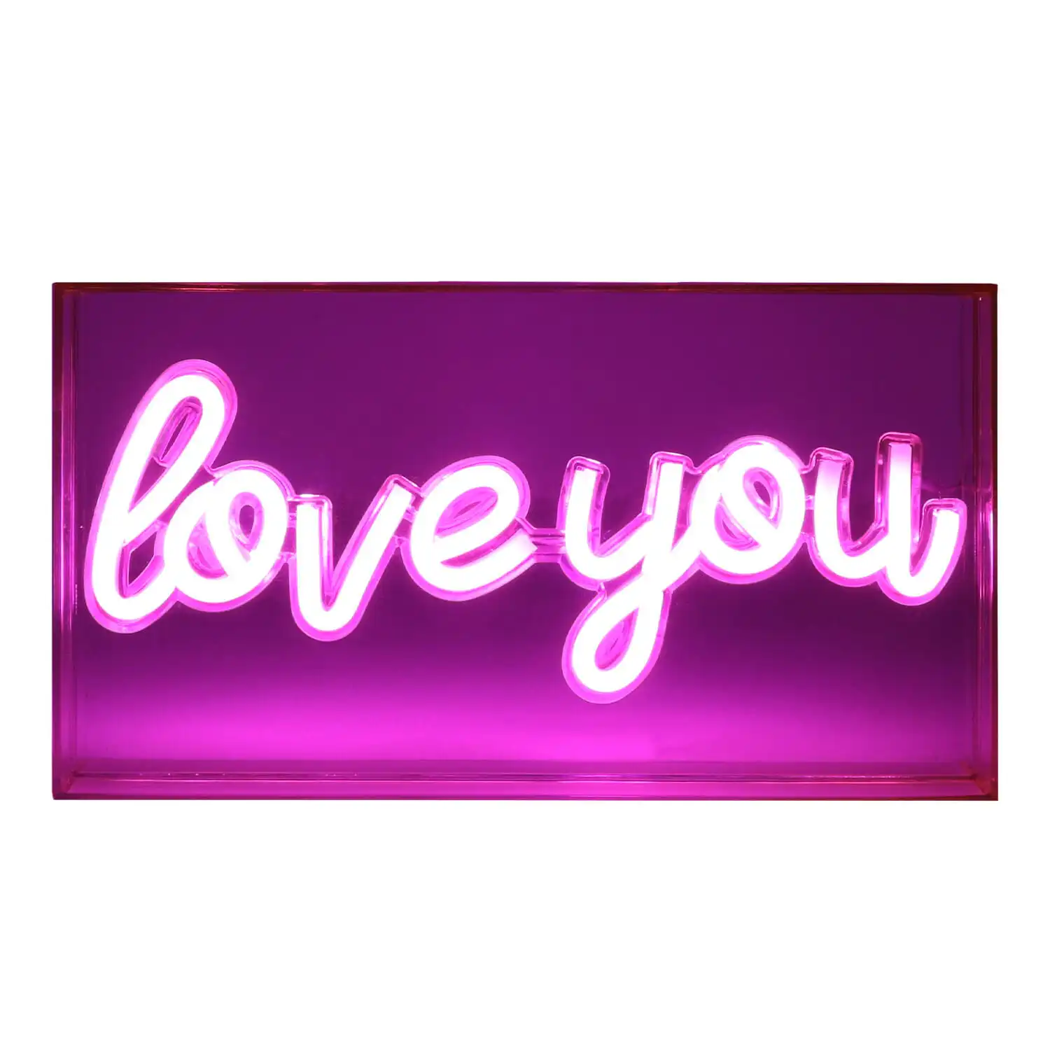 Love You Neon Block Light - Pink