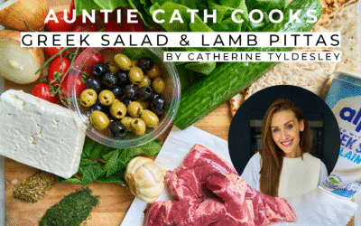 Catherine Tyldesley cooks Greek Salad & Lamb Pittas