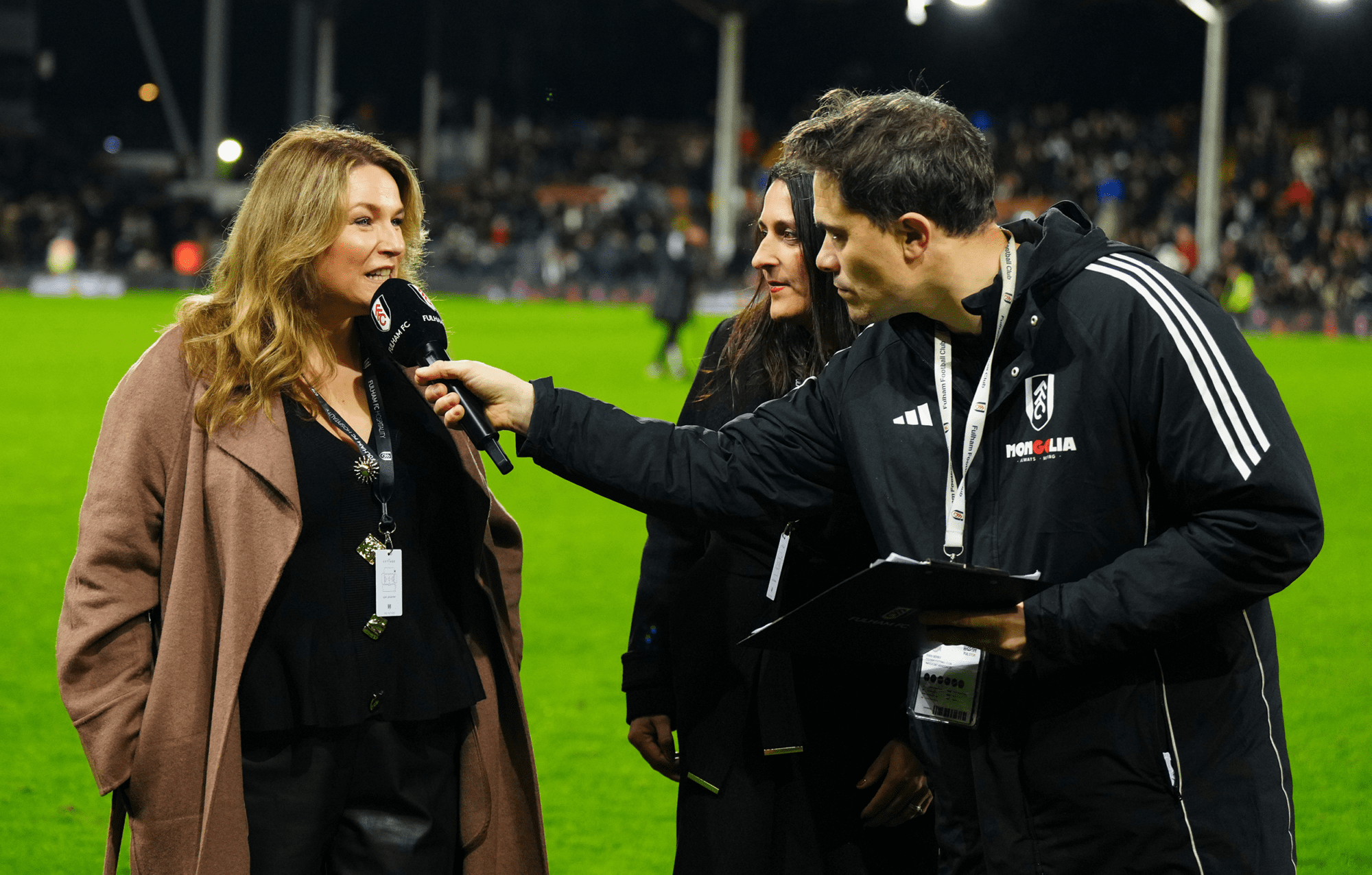 Teresa Parker & Lolo Stubbs at Fulham Football Club - Domestic Abuse Campaign Teresa Parker & Lolo Stubbs at Fulham Football Club - Domestic Abuse Campaign