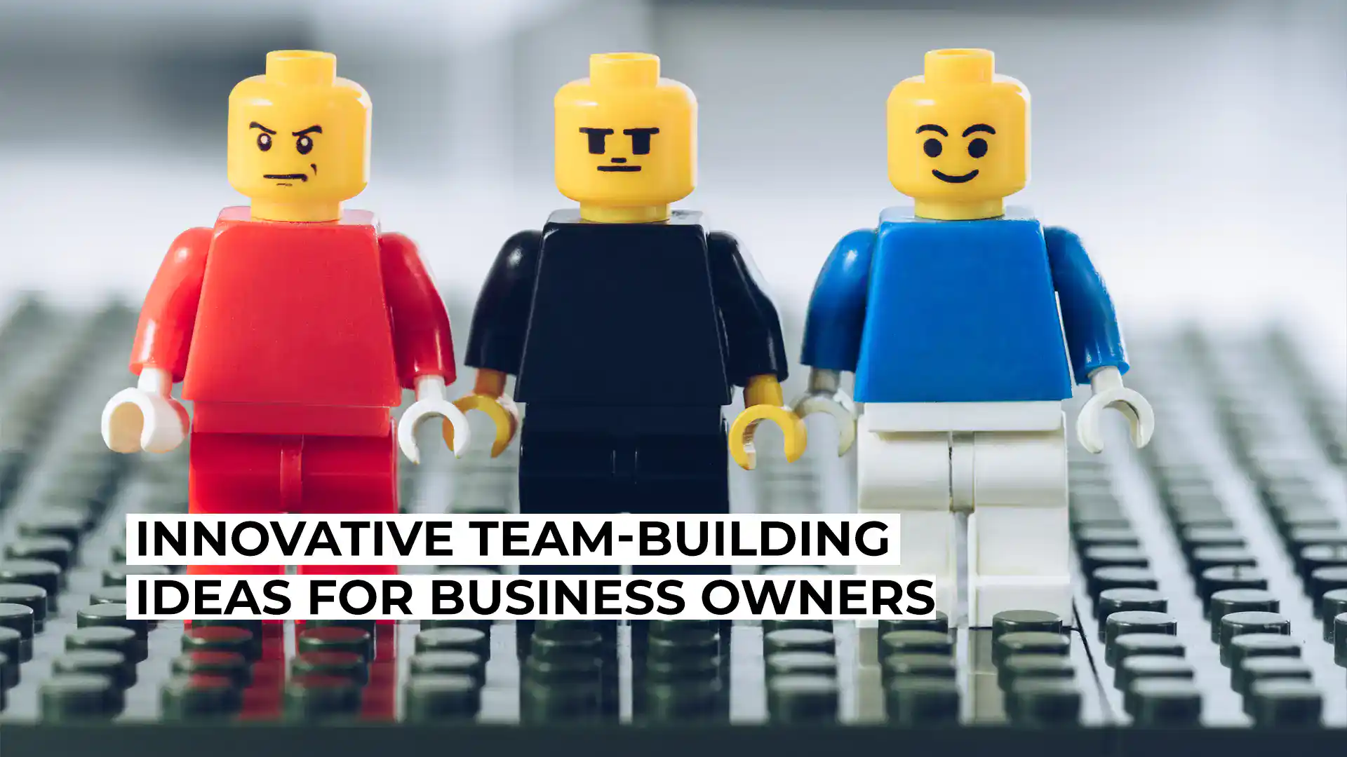 LEGO figures representing teamwork and leadership for business innovation.