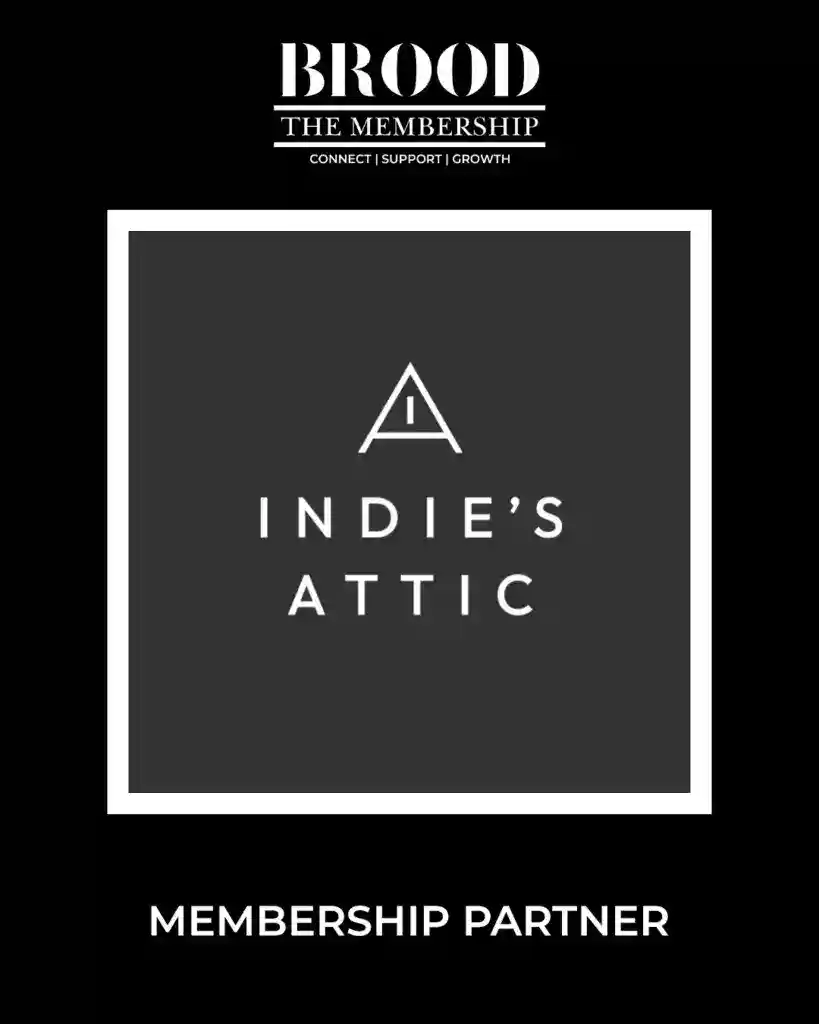 Indie's Attic Ltd. partnership logo for Brood Magazine community.