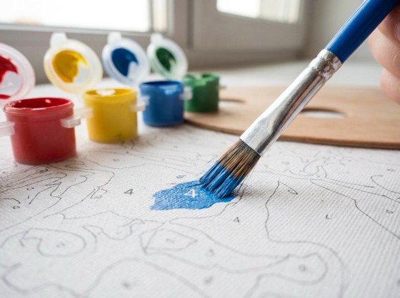 Repetitive motion of painting by numbers