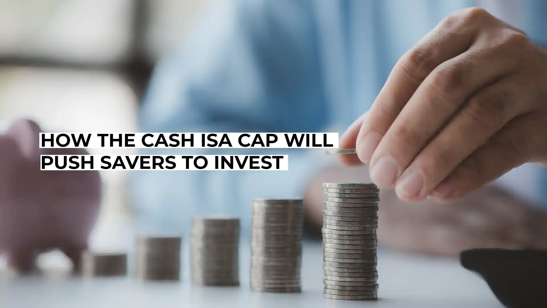 Person stacking coins representing savings growth and investment.
