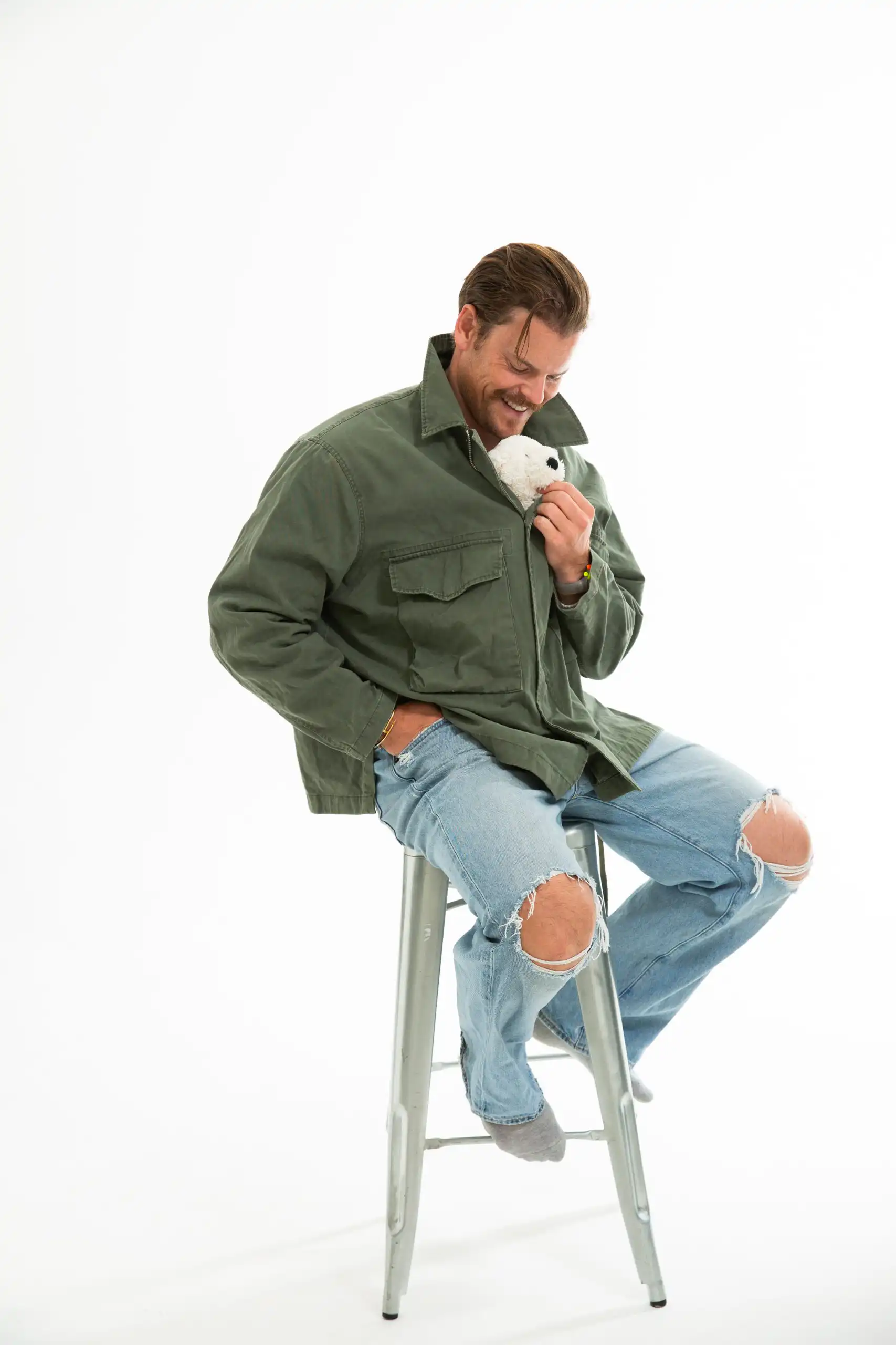 Ryan Libbey wearing denim jacket