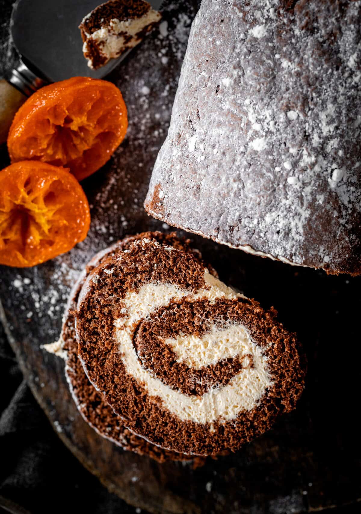 Full Chocolate Orange Swiss Roll display