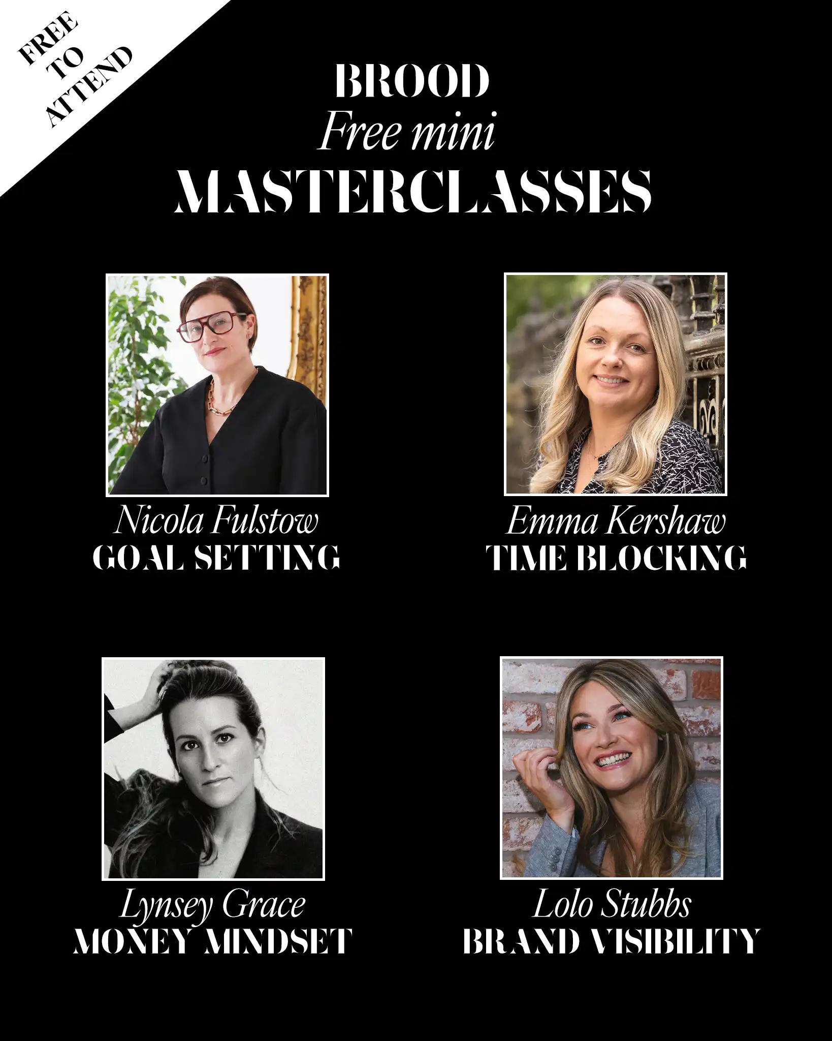 BROOD Q4 Masterclass Speakers Lineup