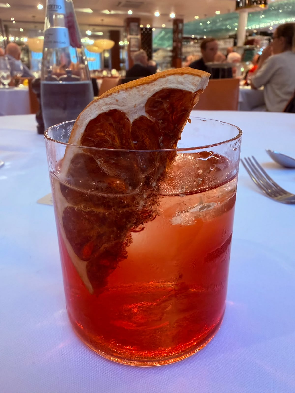 San Carlo Negroni Week table setup with menu