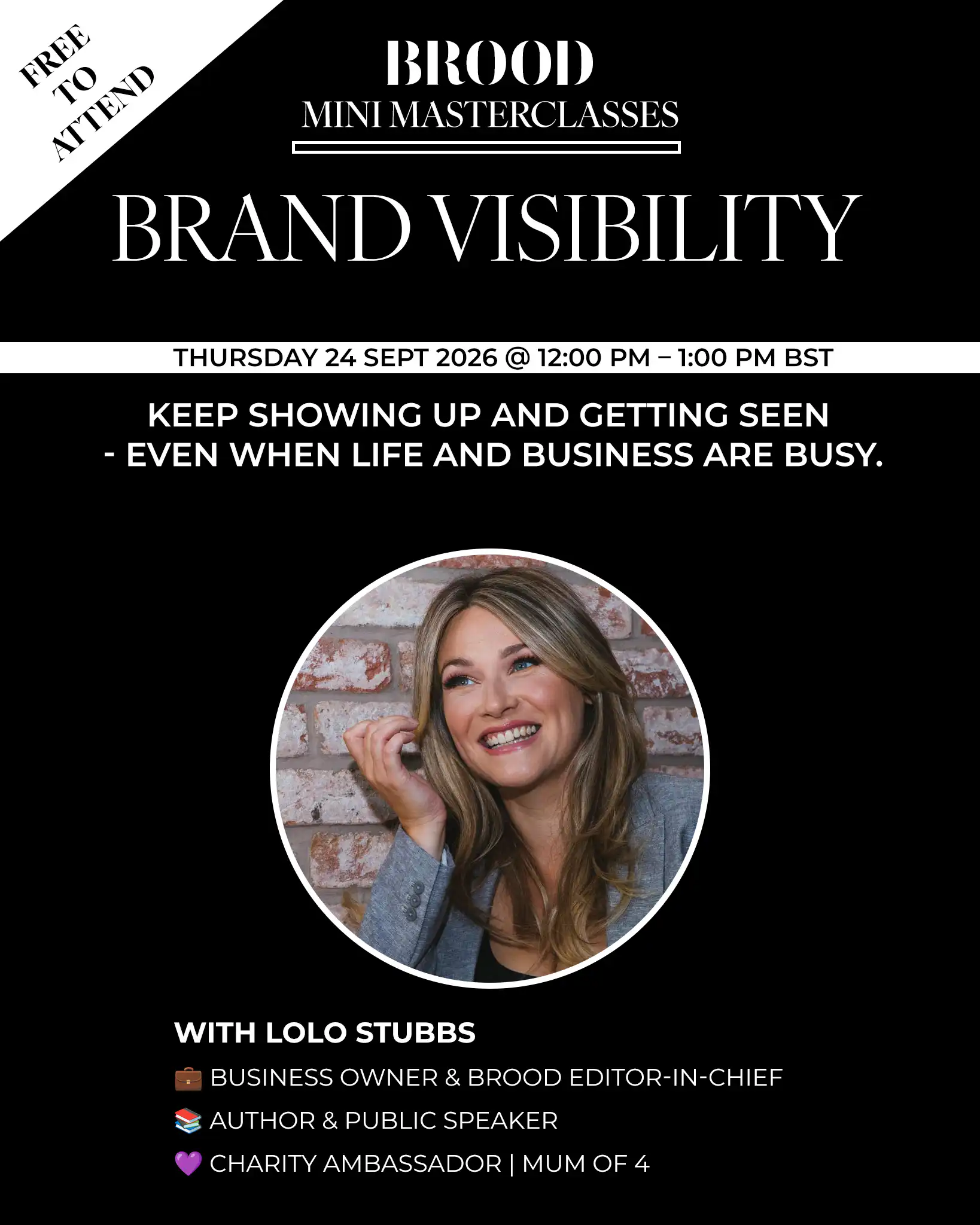 Thursday 24th Sept Brand Visibility Masterclass