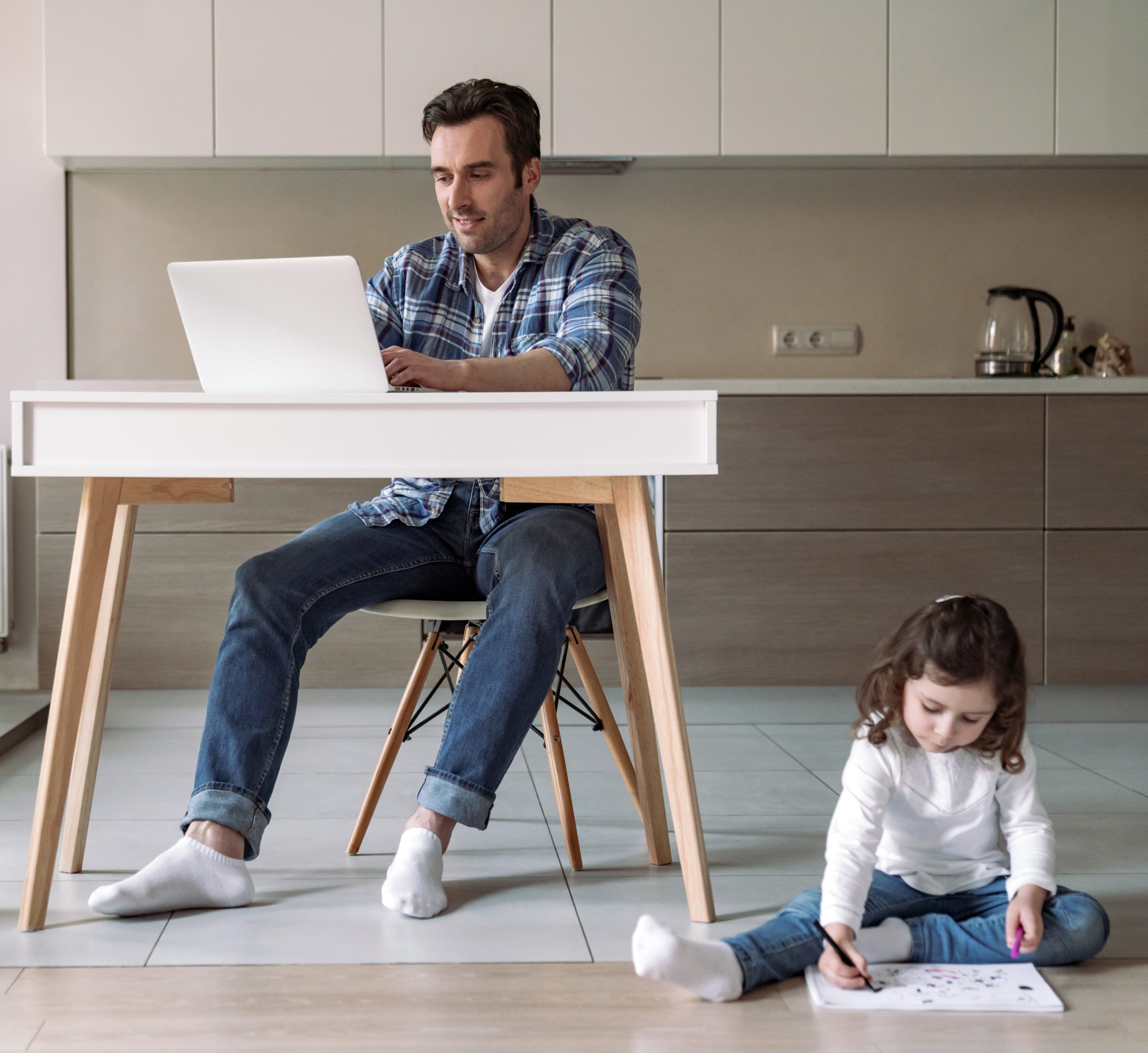 Father and daughter spending time together at home